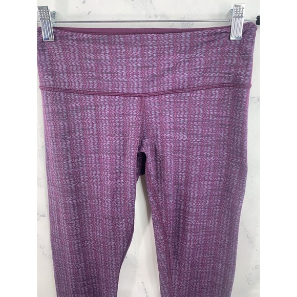 Lululemon Leggings Sz 6 Wunder Under Purple Ziggy Wee Raspberry Geo Chevron - Picture 10 of 13